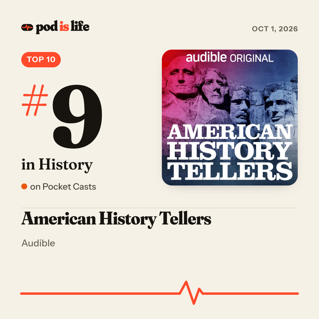 Share card: #9 in History on Pocket Casts