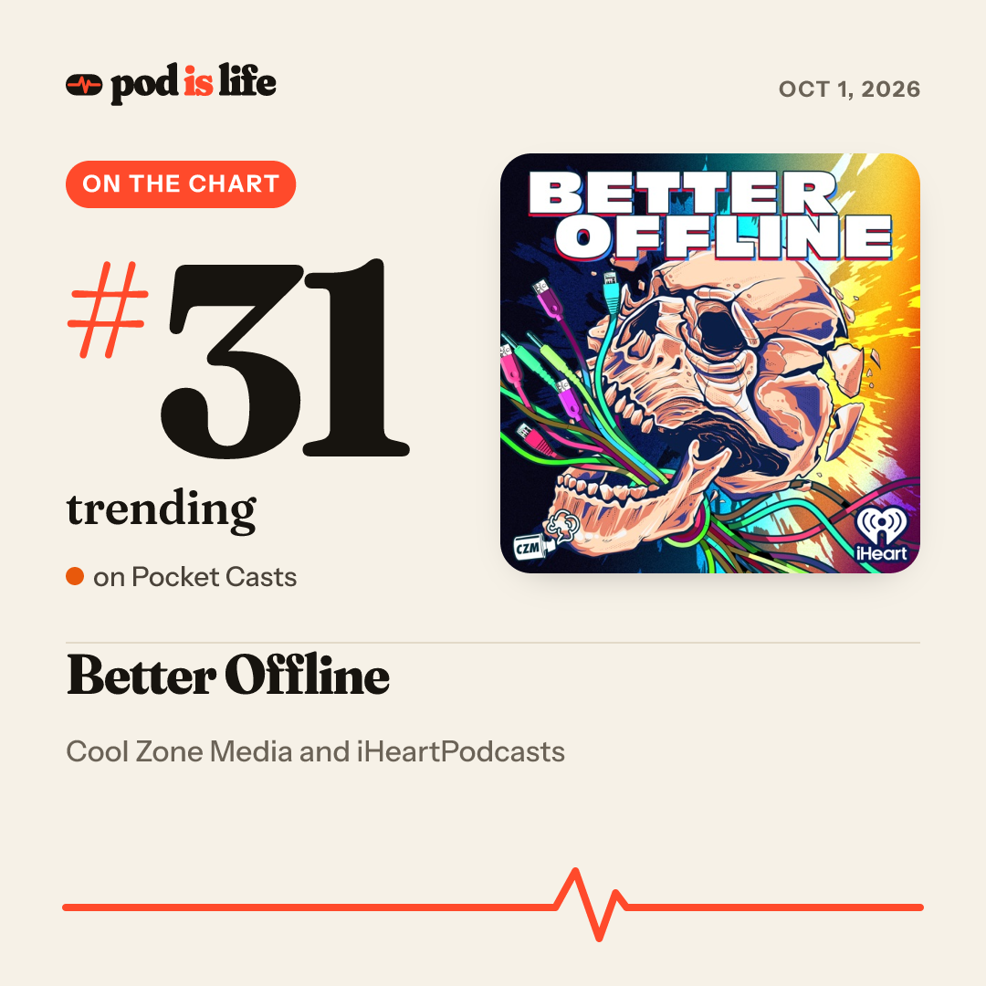 Share card: #31 trending on Pocket Casts