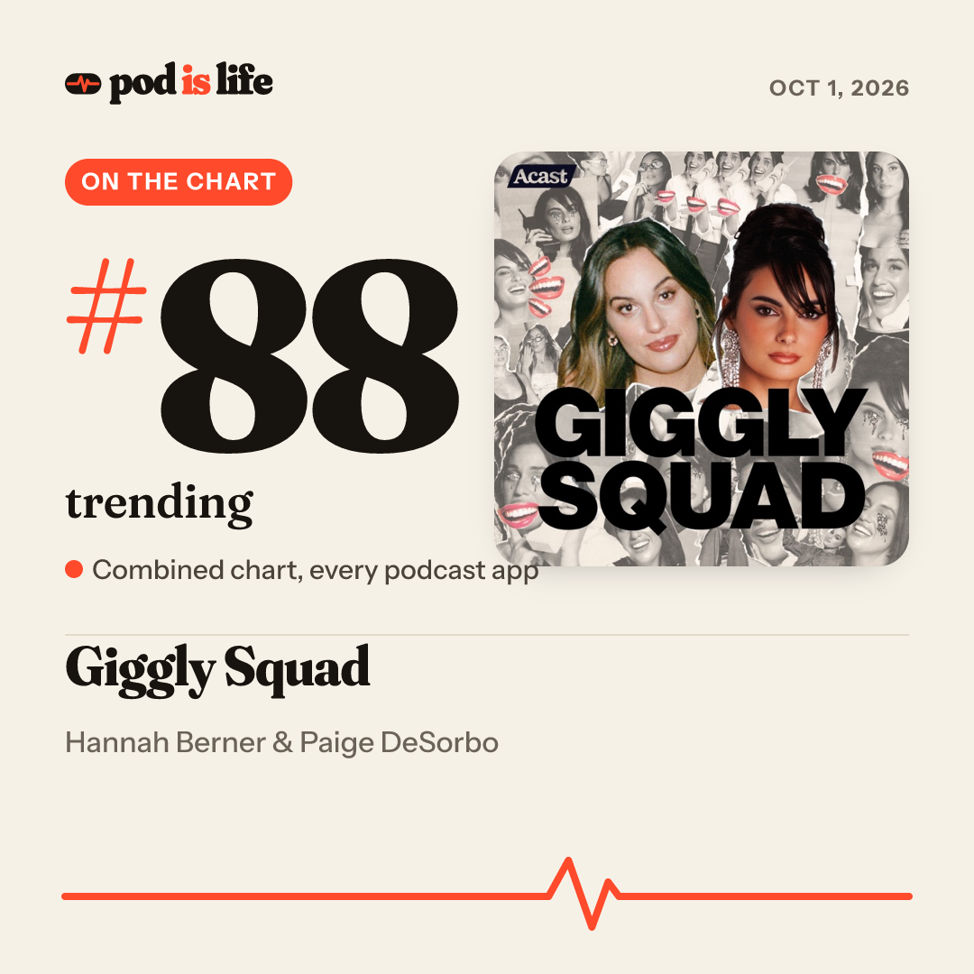 Share card: #88 trending across every podcast app