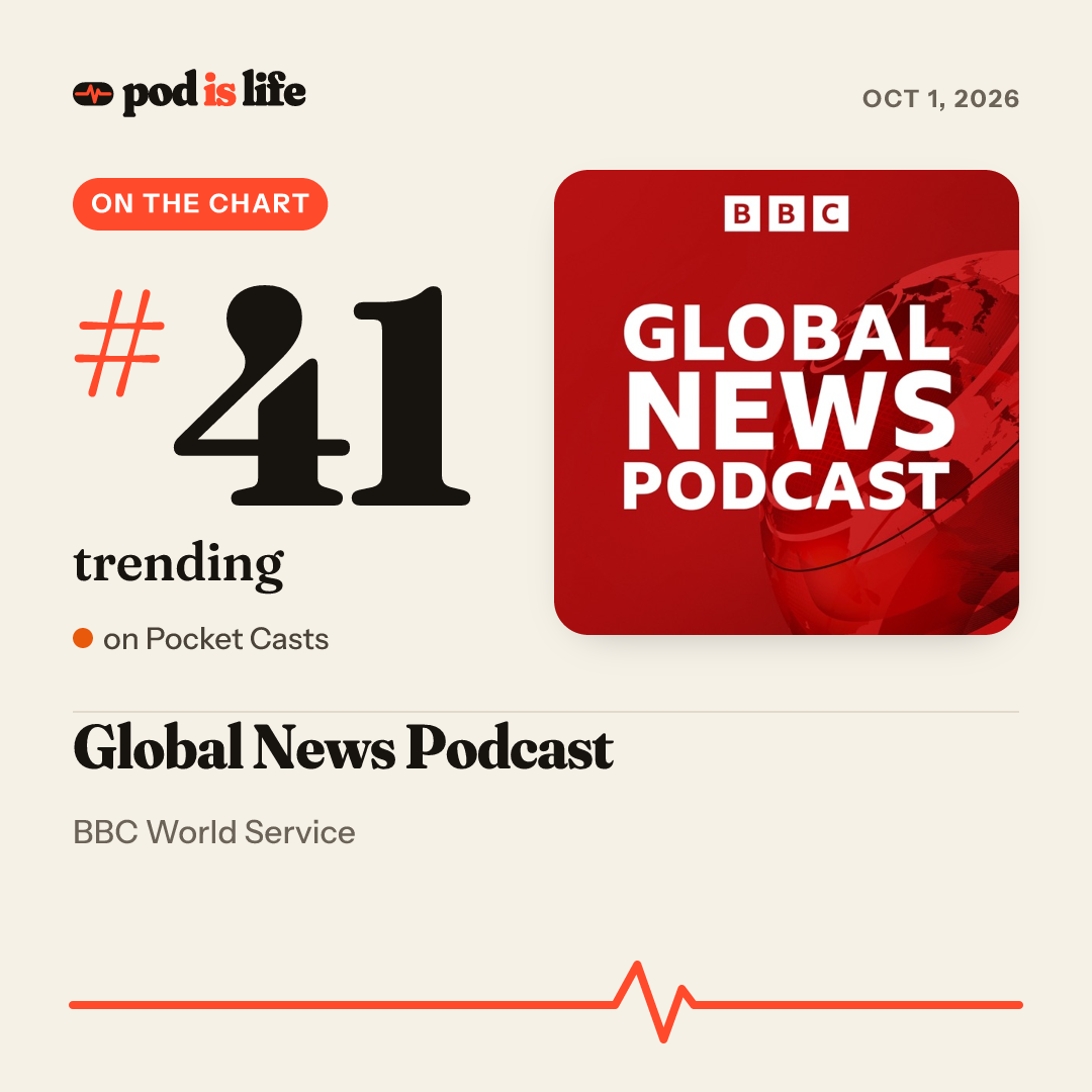 Share card: #41 trending on Pocket Casts