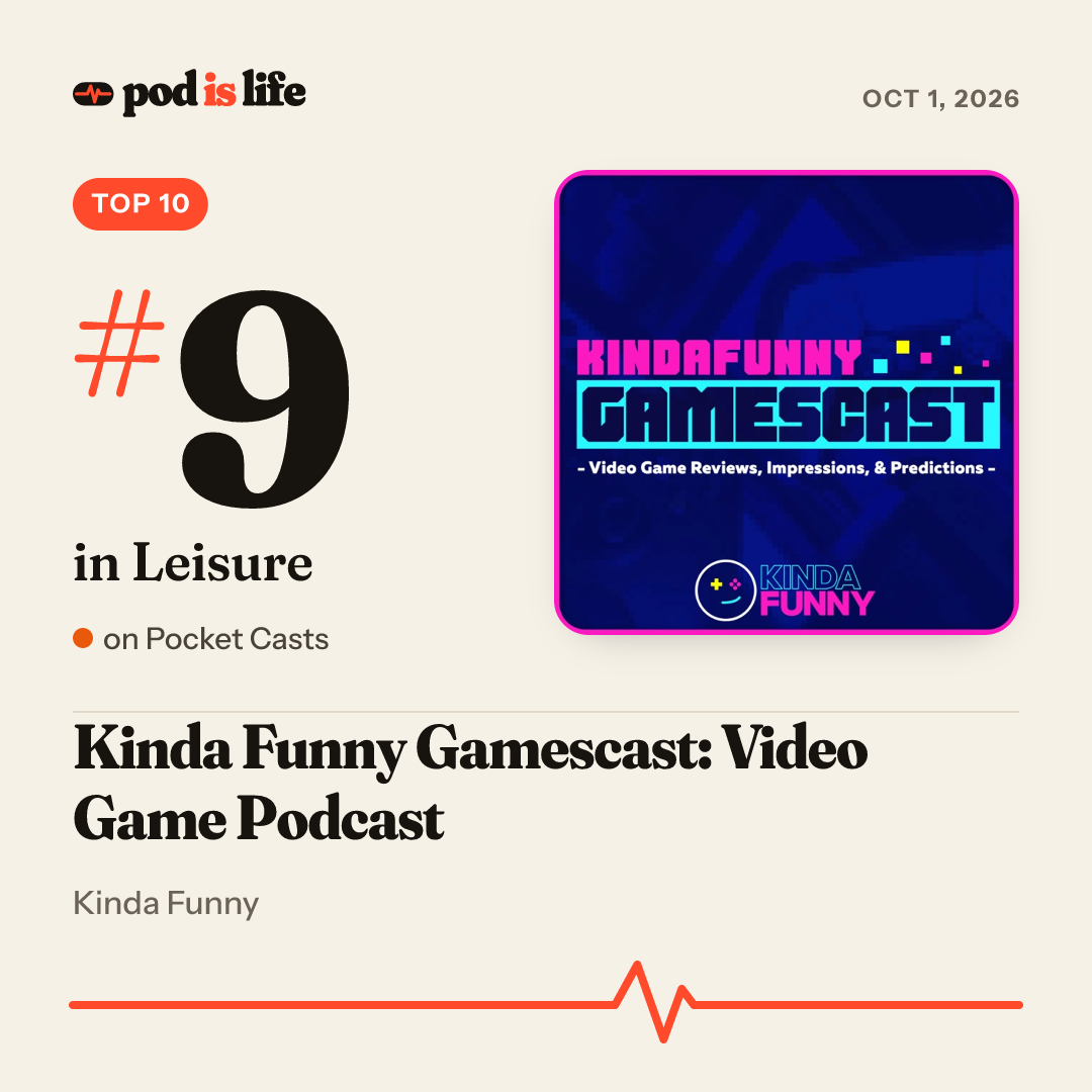 Share card: #9 in Leisure on Pocket Casts
