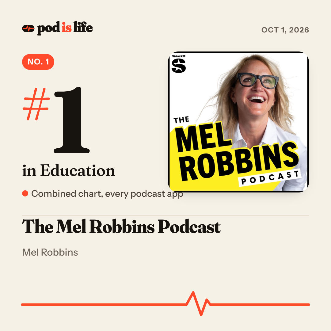 Share card: #1 in Education across every podcast app
